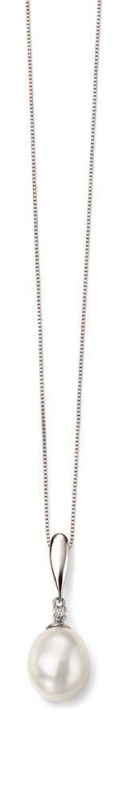 Picture of Pearl and Diamond Drop Necklace