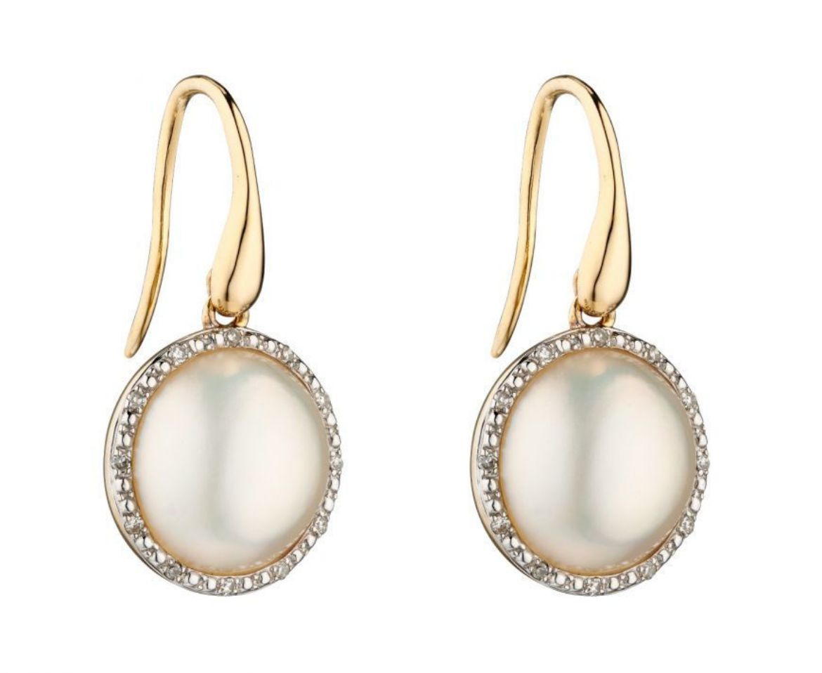 Picture of Mabe Pearl and Diamond Earrings