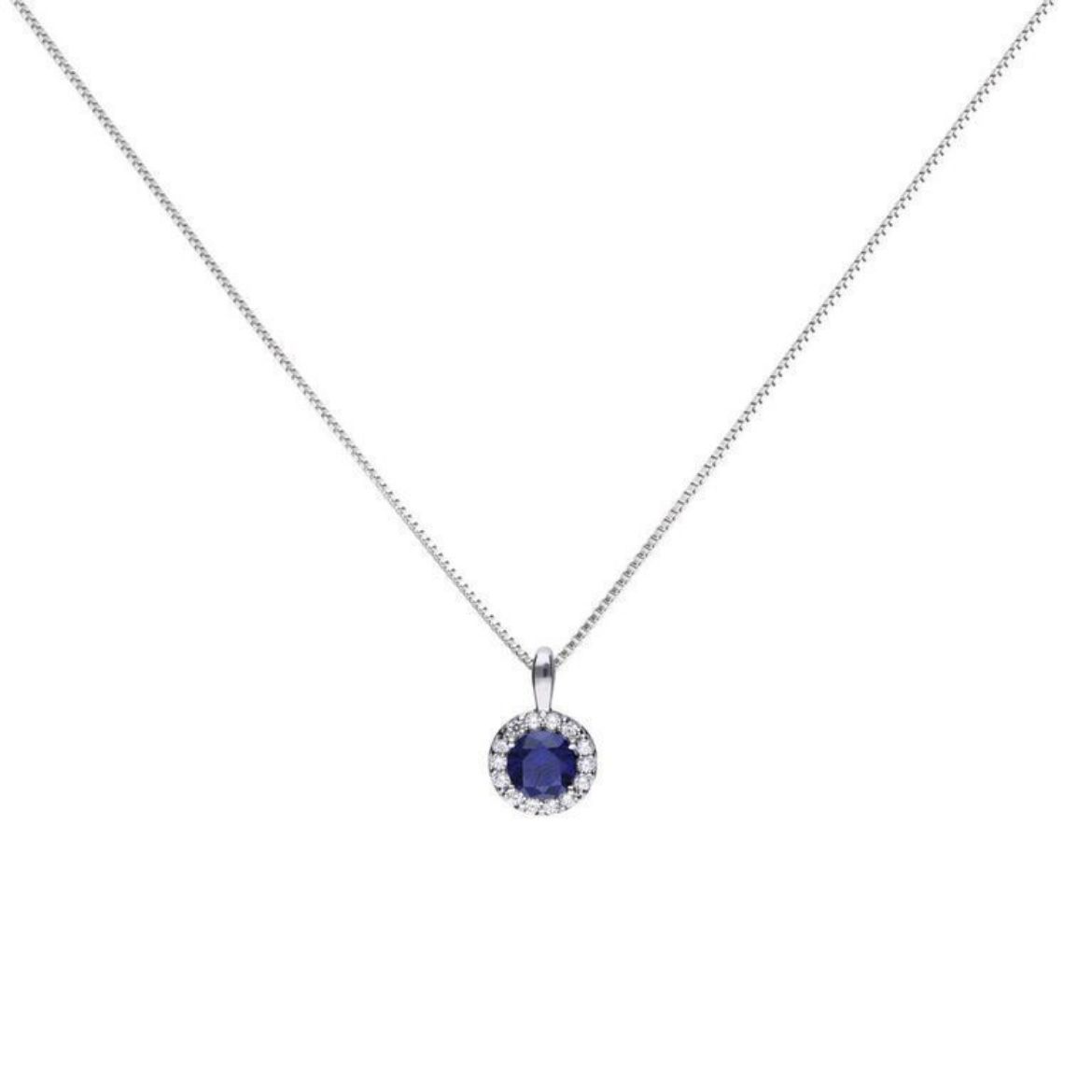 Picture of Blue Round 1.21 Ct Pave Pendant