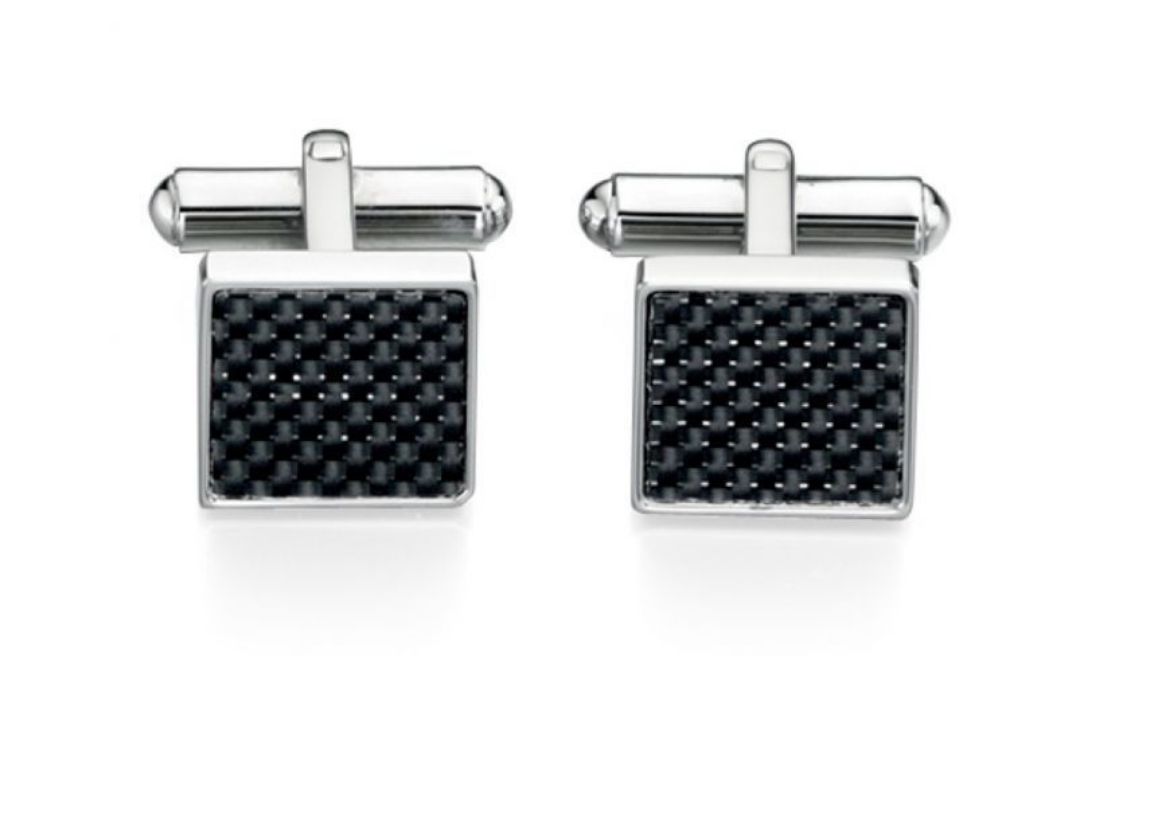 Picture of Stainless Steel Black Carbon Fiber Cufflink