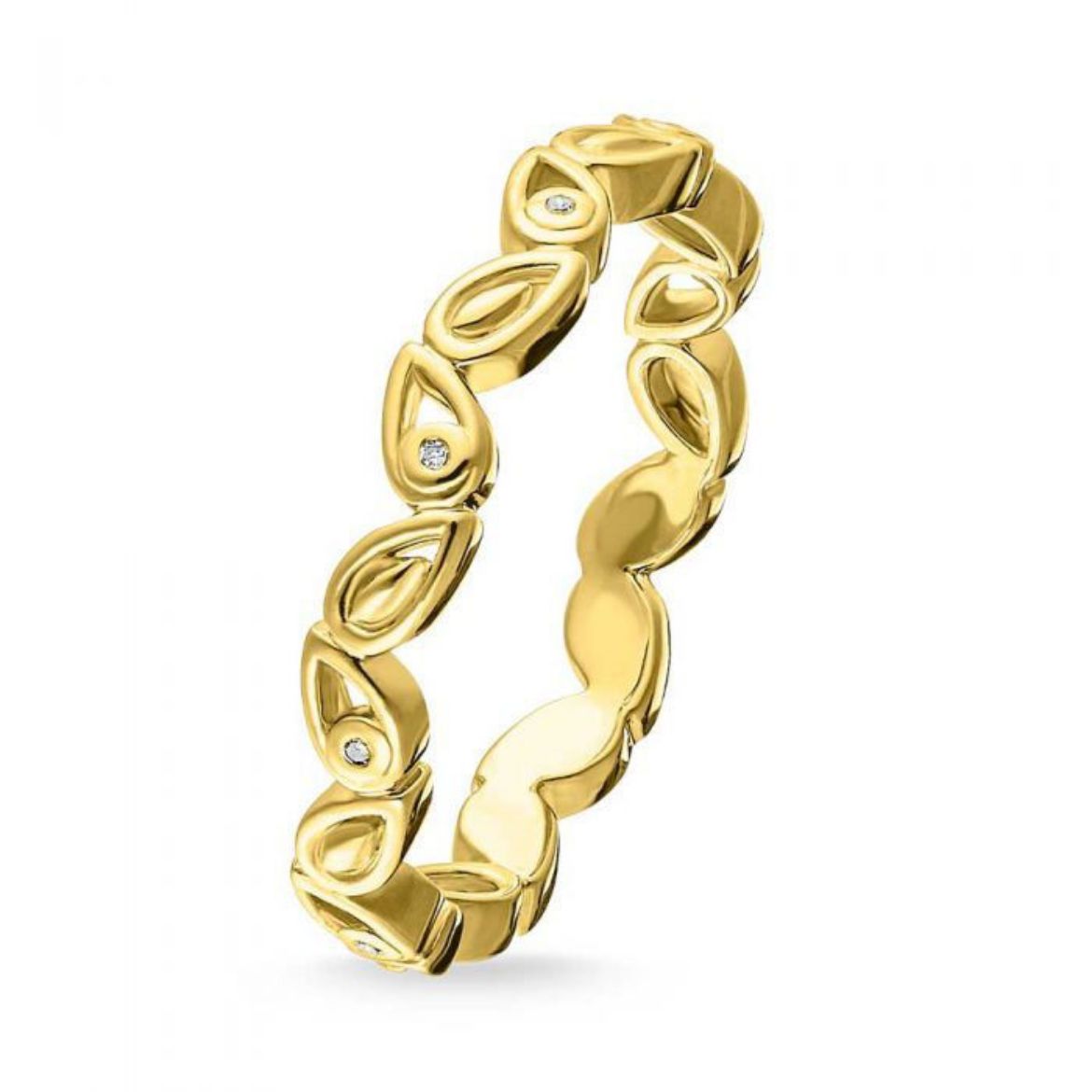 Picture of Gold Diamond Leaf Ring