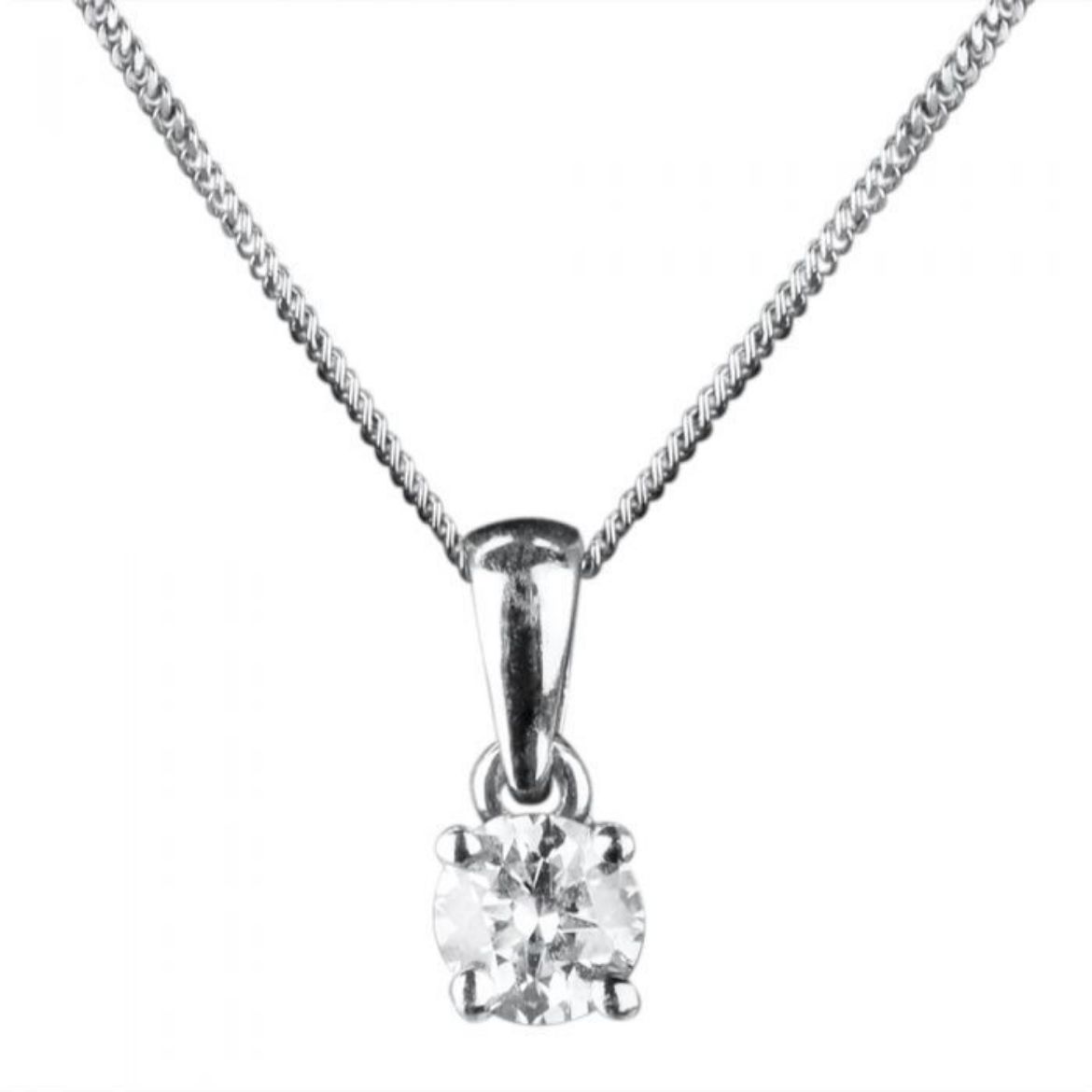 Picture of White Gold 0.25ct Claw-set Diamond Pendant