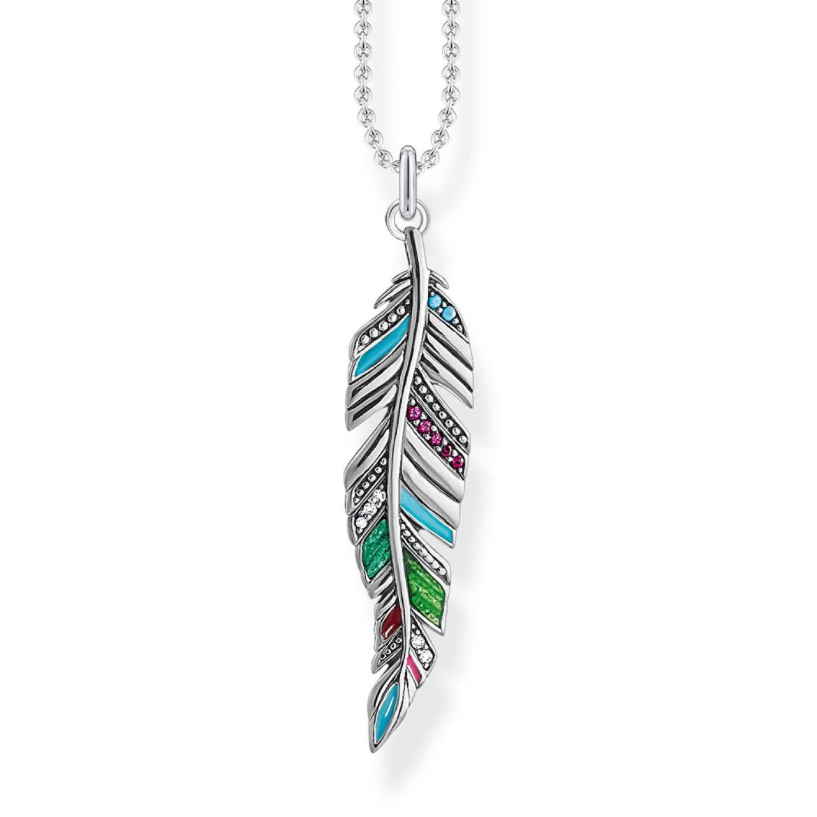 Picture of Colourful Ethnic Feather Necklace