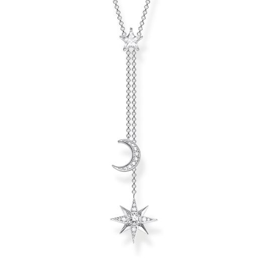 Picture of Star and Moon Necklace in Silver