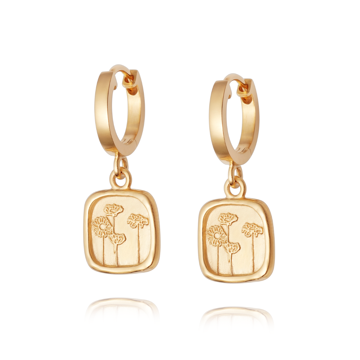 Picture of Floriography Wild Daisies Drop Earrings 18ct Gold Plate
