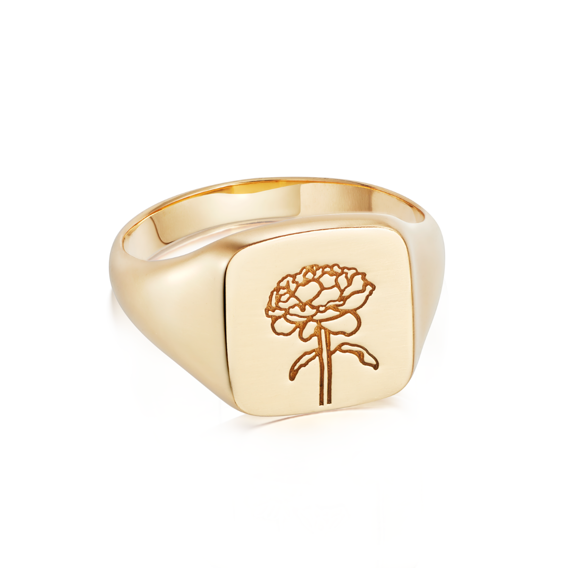 Picture of Floriography Rose Signet Ring 18ct Gold Plate