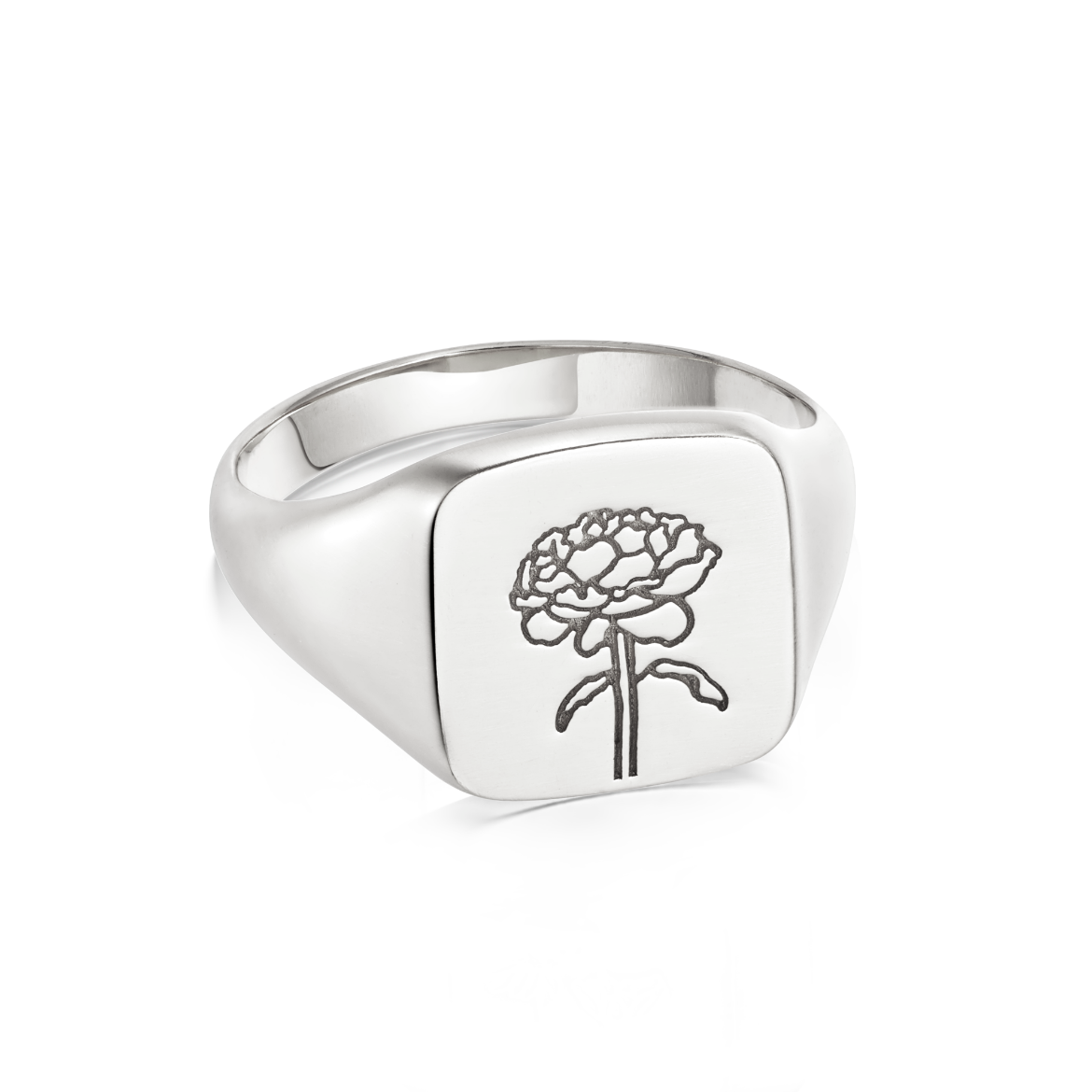 Picture of Floriography Rose Signet Ring Sterling Silver