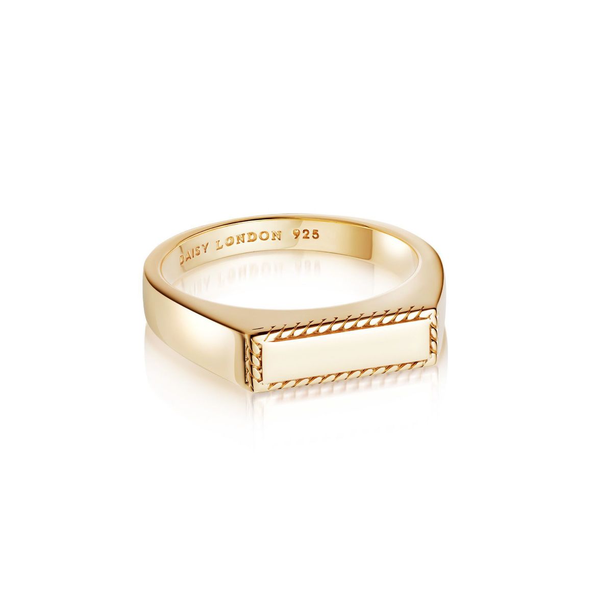 Picture of Stacked Rope Signet Ring 18Ct Gold Plate