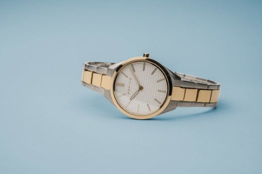 Picture of Ultra Slim Brushed Polished Silver/Gold Watch