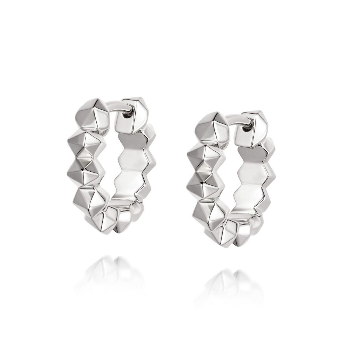 Picture of Octavia Huggies Hoop Earrings in Silver