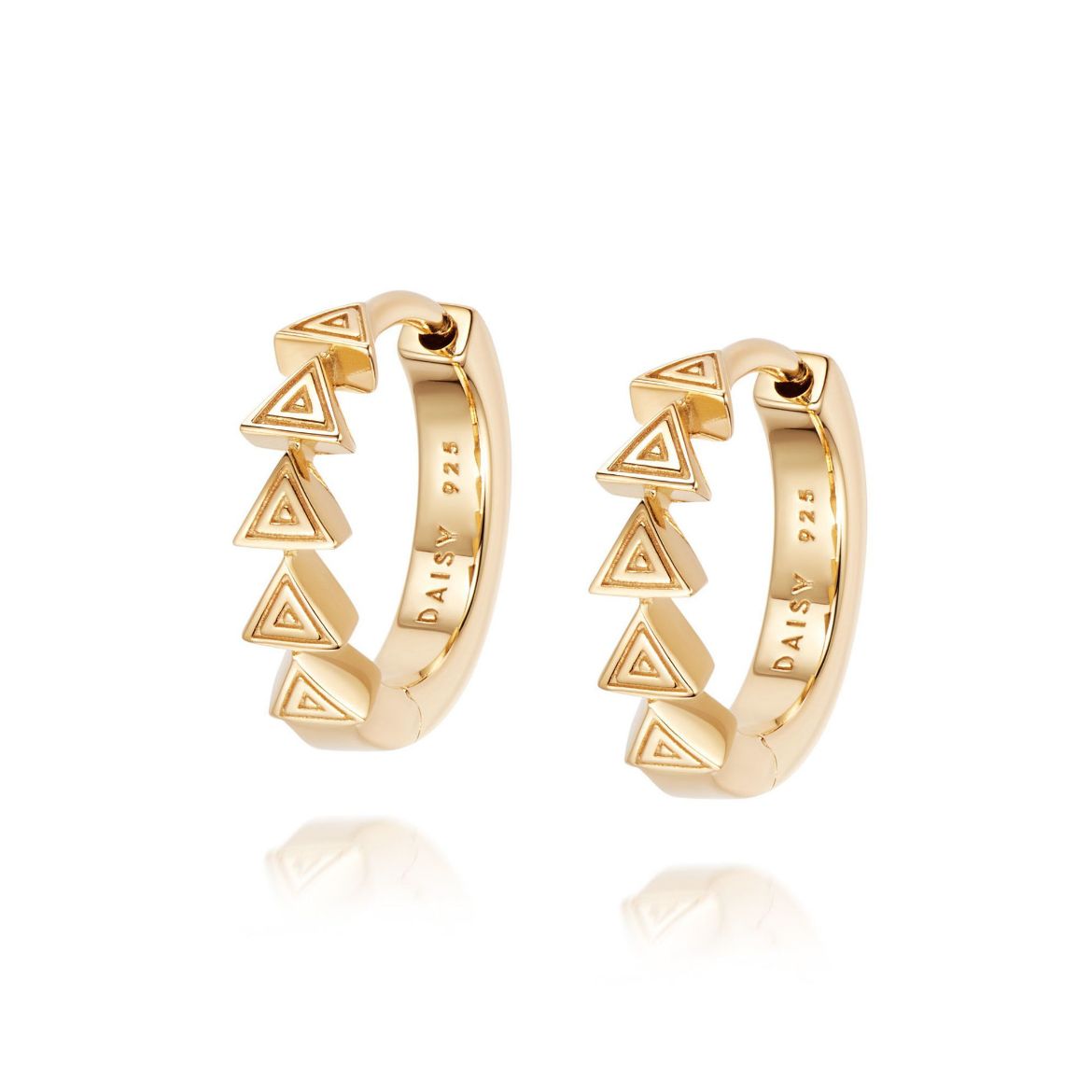 Picture of Huggie Hoop Earrings in 18ct gold Gold - Eve