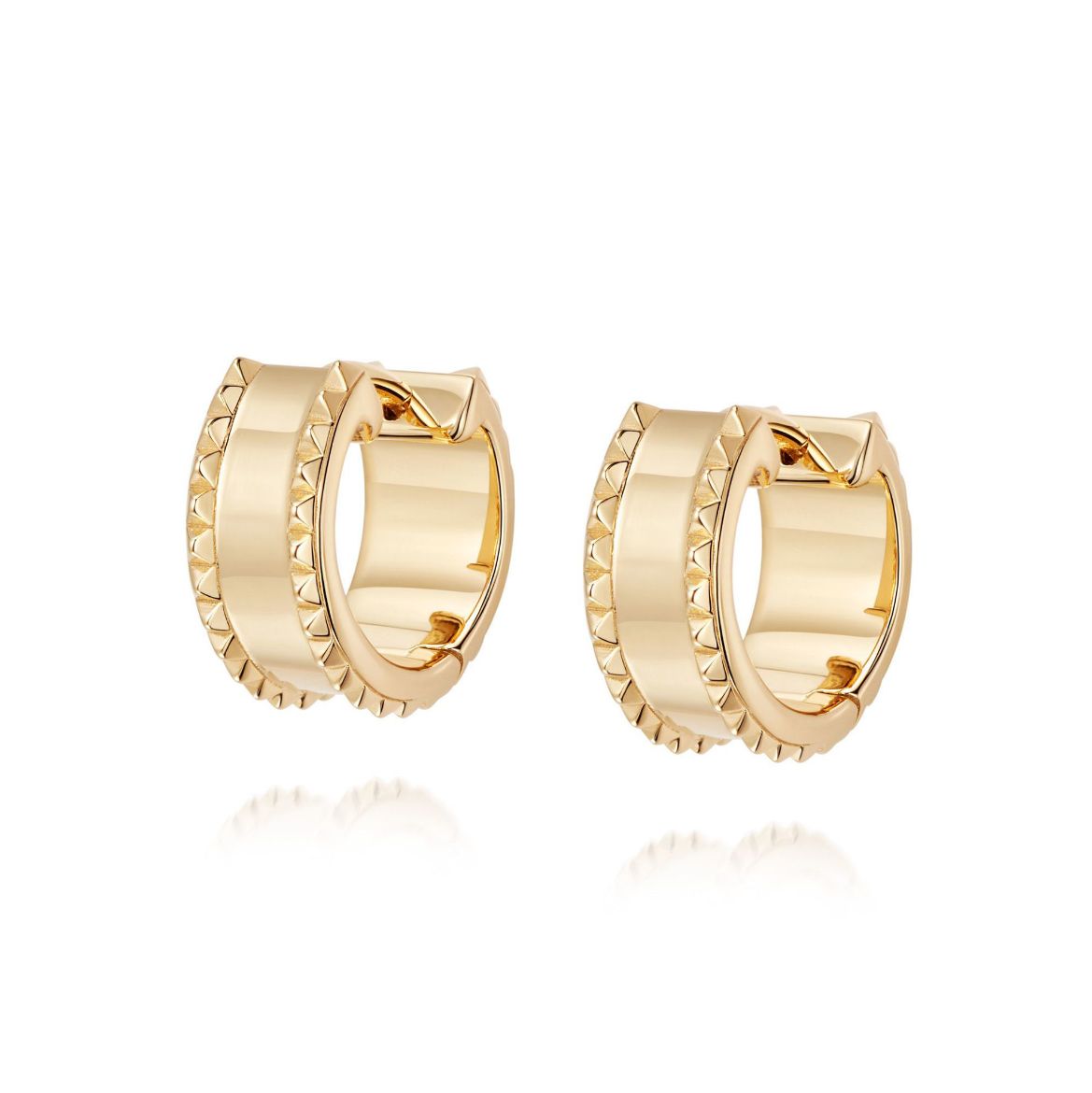Picture of Vivienne Huggie Hoop Earrings 18ct Gold Plate
