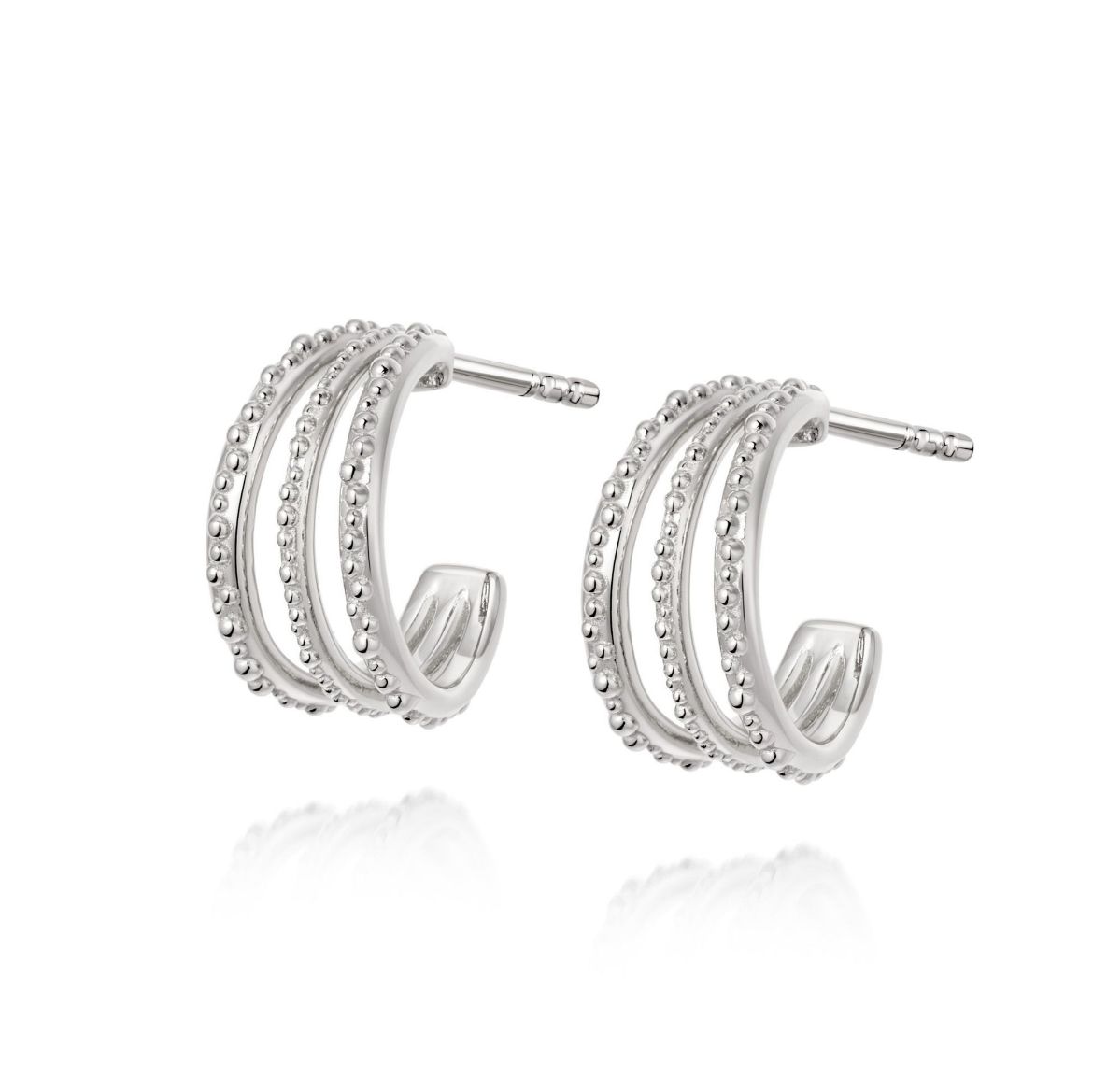 Picture of Huggie Hoop Earrings Sterling Silver - Amanda