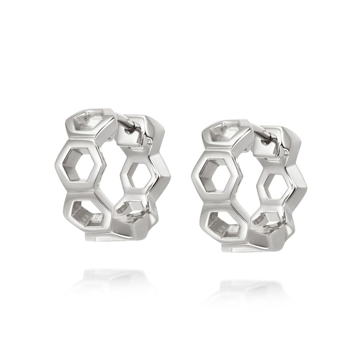 Picture of Malala Huggie Hoop Earrings Sterling Silver