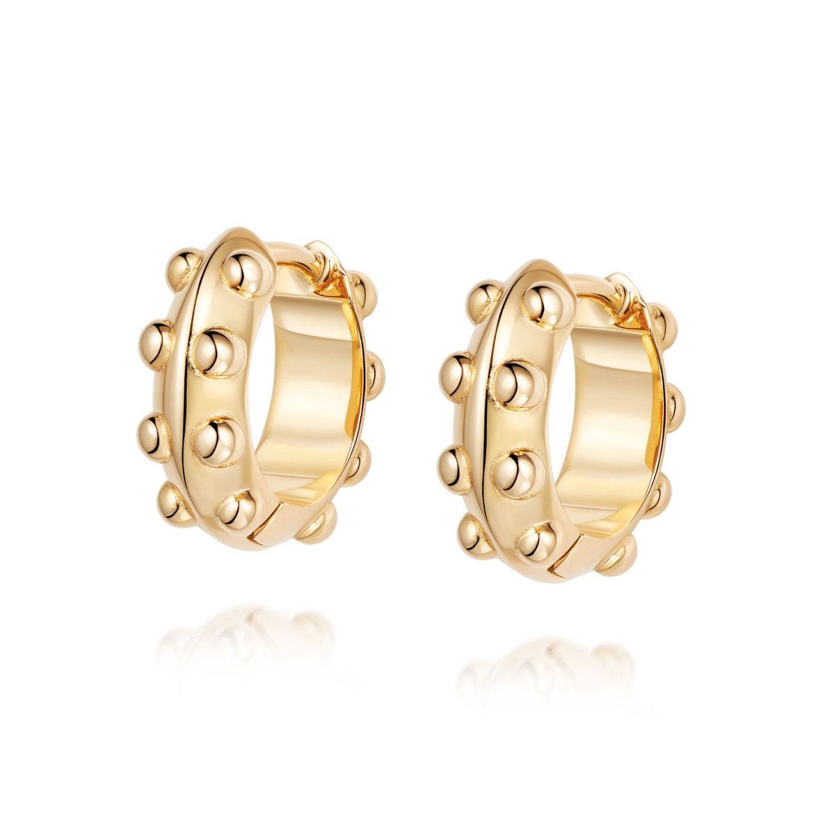 Picture of Tahliah Huggie Hoop Earrings 18ct Gold Plate