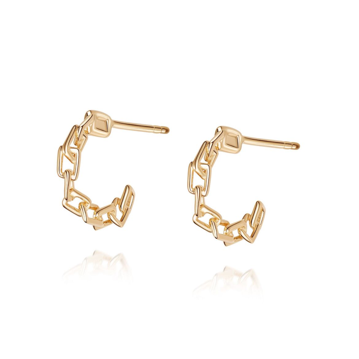 Picture of Greta Huggie Hoop Earrings 18ct Gold Plate