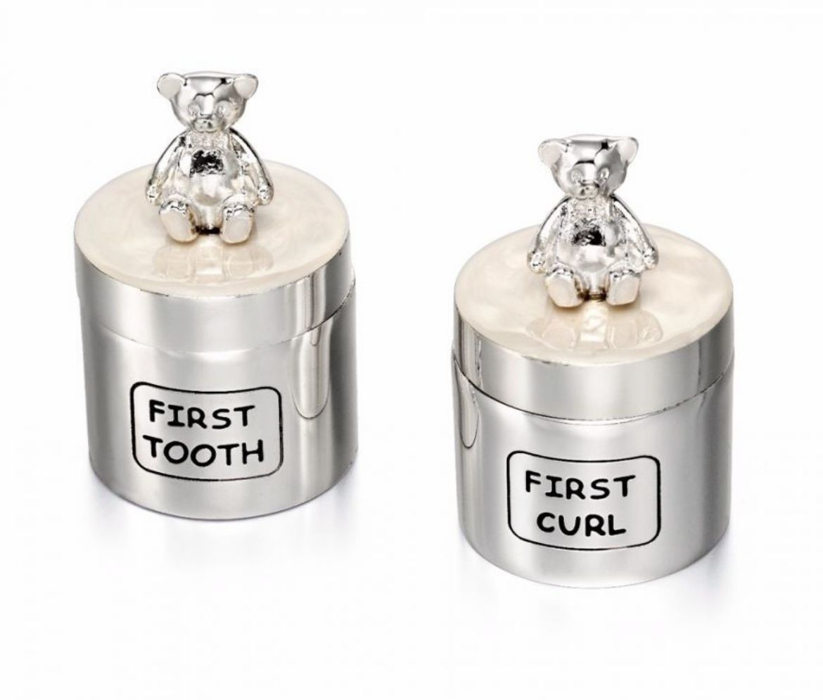 Picture of Silver Plated Teddy Bear Tooth And Curl Boxes