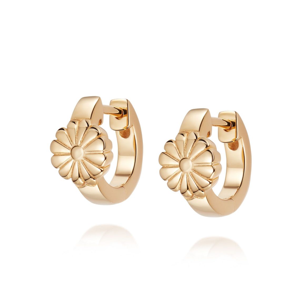 Picture of Daisy Bloom Huggie Earrings 18ct Gold Plate