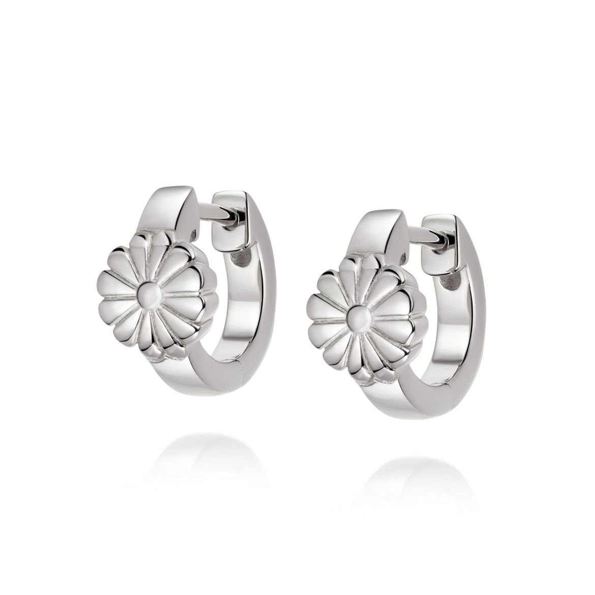 Picture of Daisy Bloom Huggie Earrings Sterling Silver