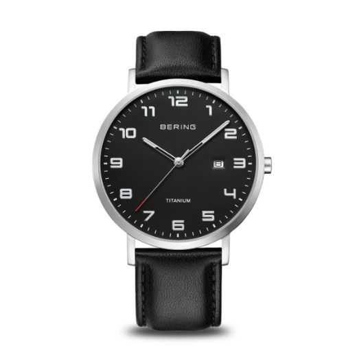 Picture of Numbered Black Dial with Black Leather Strap