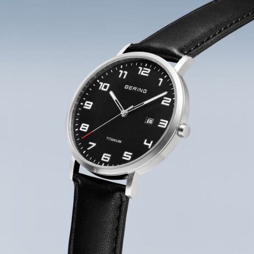 Picture of Numbered Black Dial with Black Leather Strap