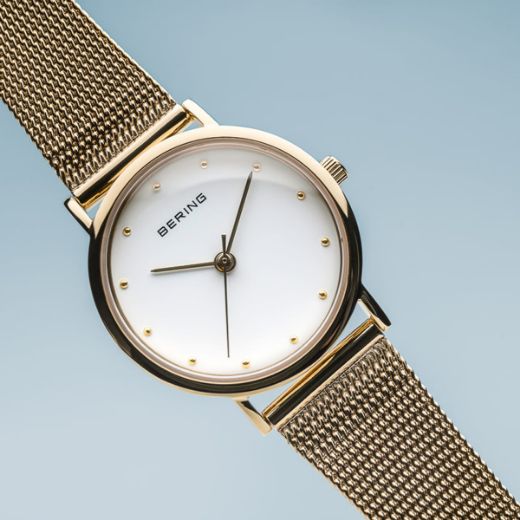 Picture of Classic Bering Watch with Gold Mesh Strap