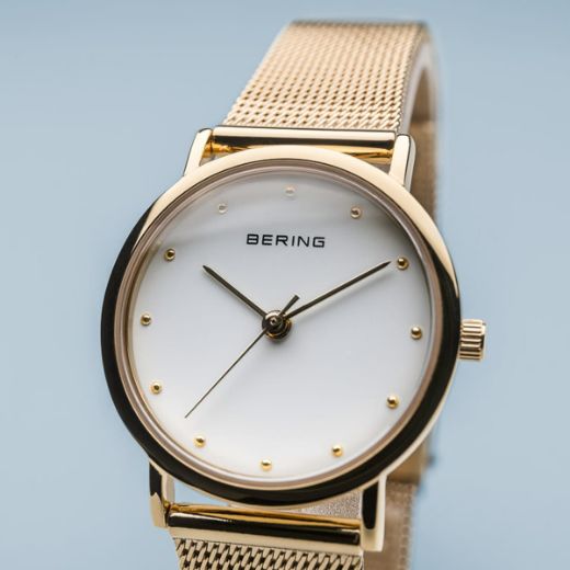 Picture of Classic Bering Watch with Gold Mesh Strap