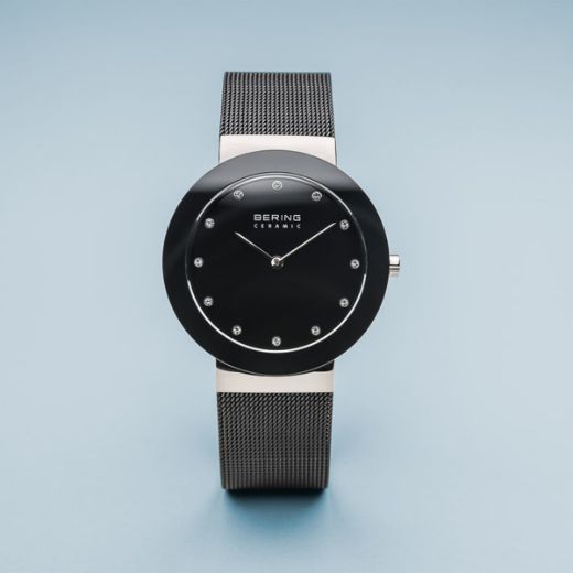 Picture of Ceramic Watch with Black Mesh Strap