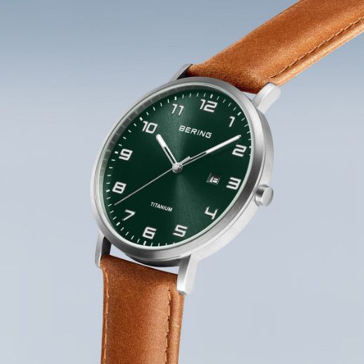 Picture of Numbered Green Dial with Tan Leather Strap