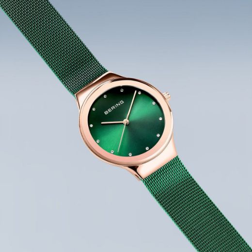 Picture of Classic Green and Rose Gold Mesh Watch