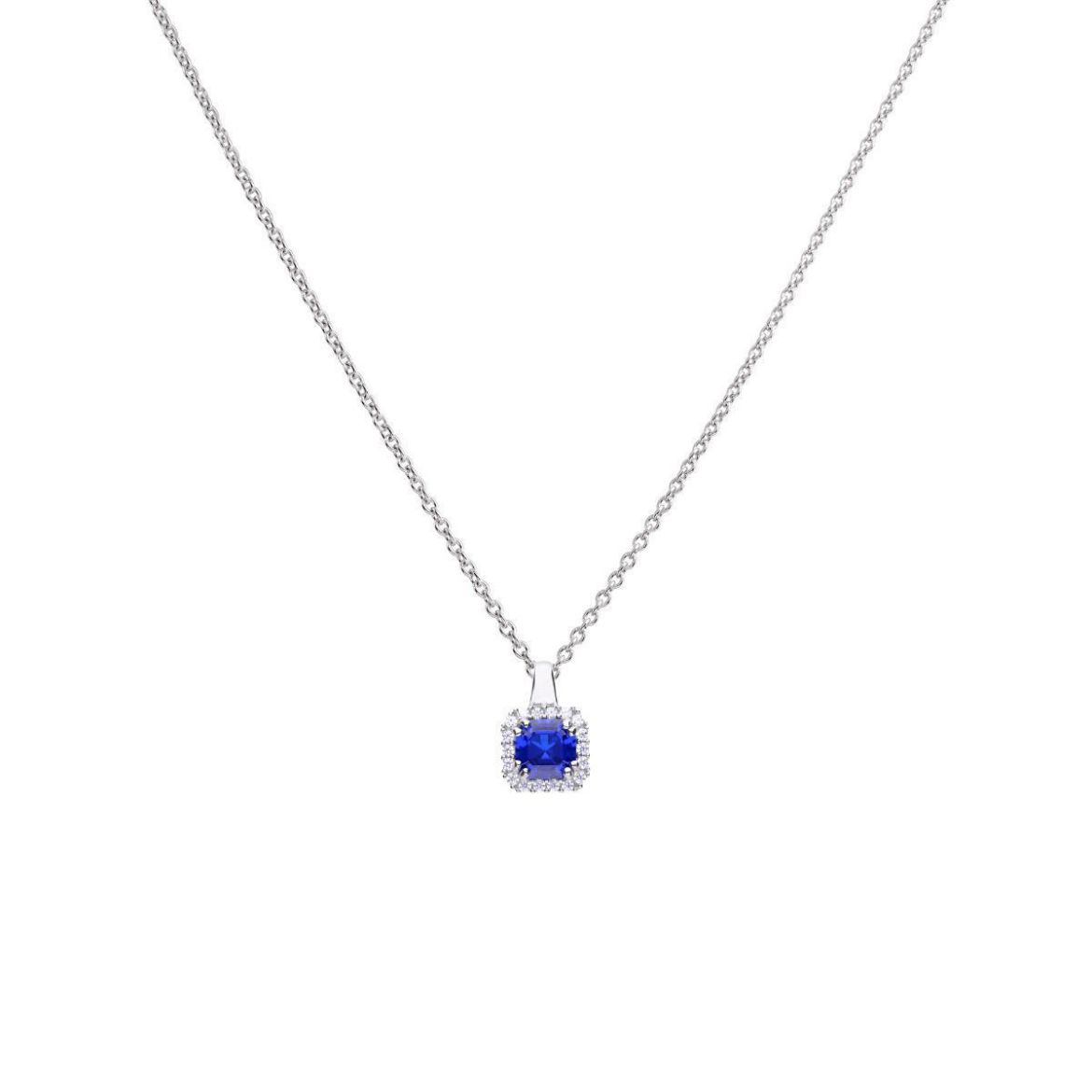 Picture of Blue Cushion Cut Necklace