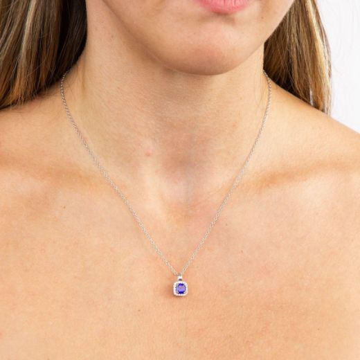 Picture of Blue Cushion Cut Necklace