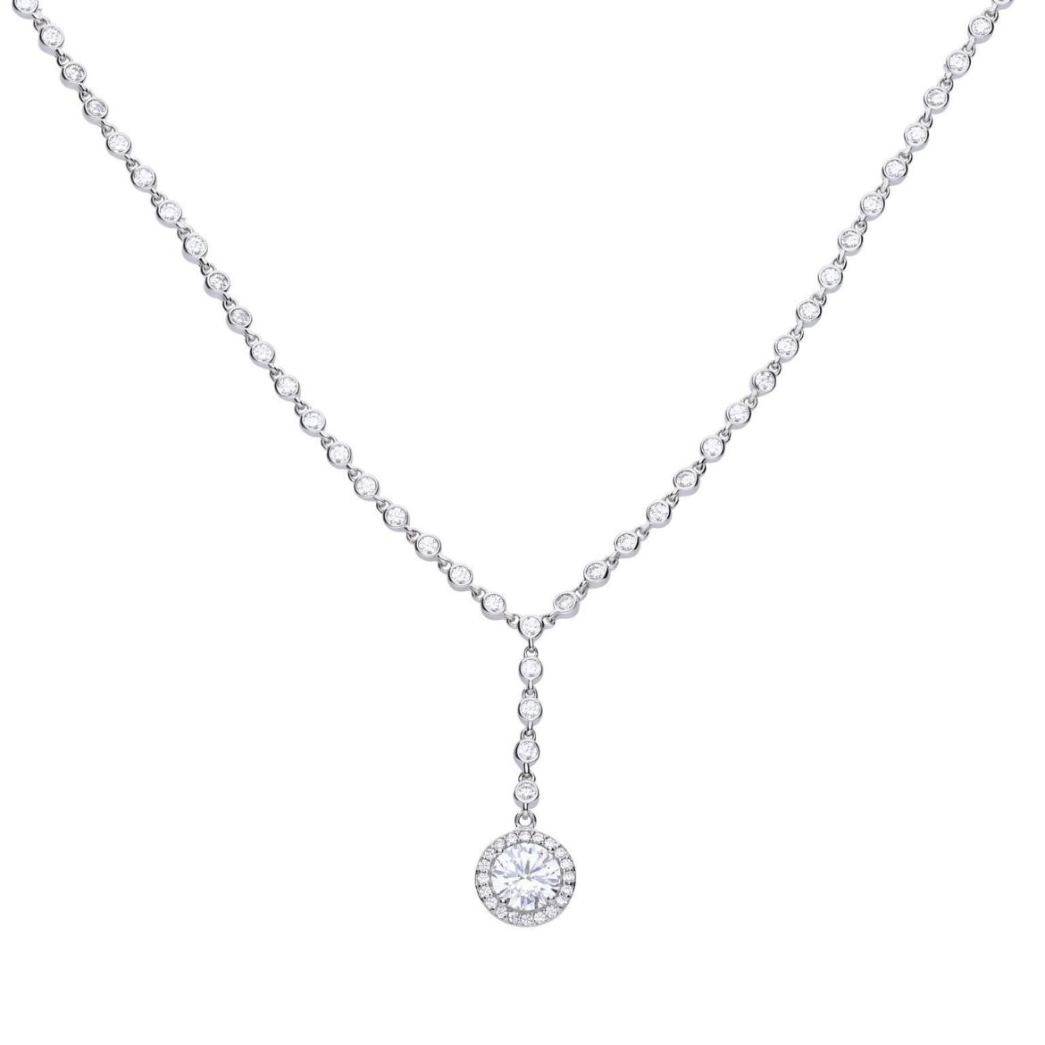 Picture of Pave Set Zirconia Drop Necklace