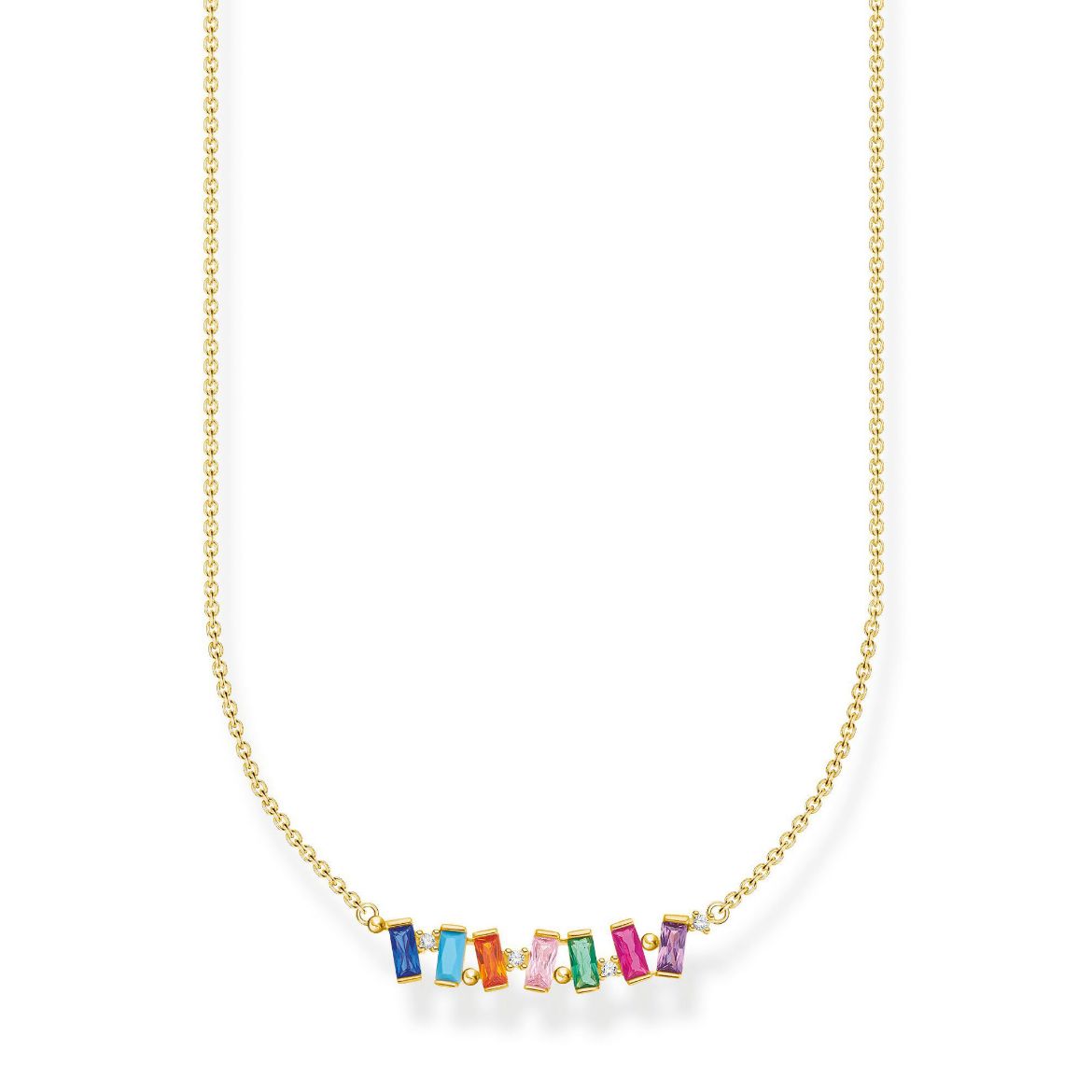 Picture of Rainbow Coloured Gold Necklace