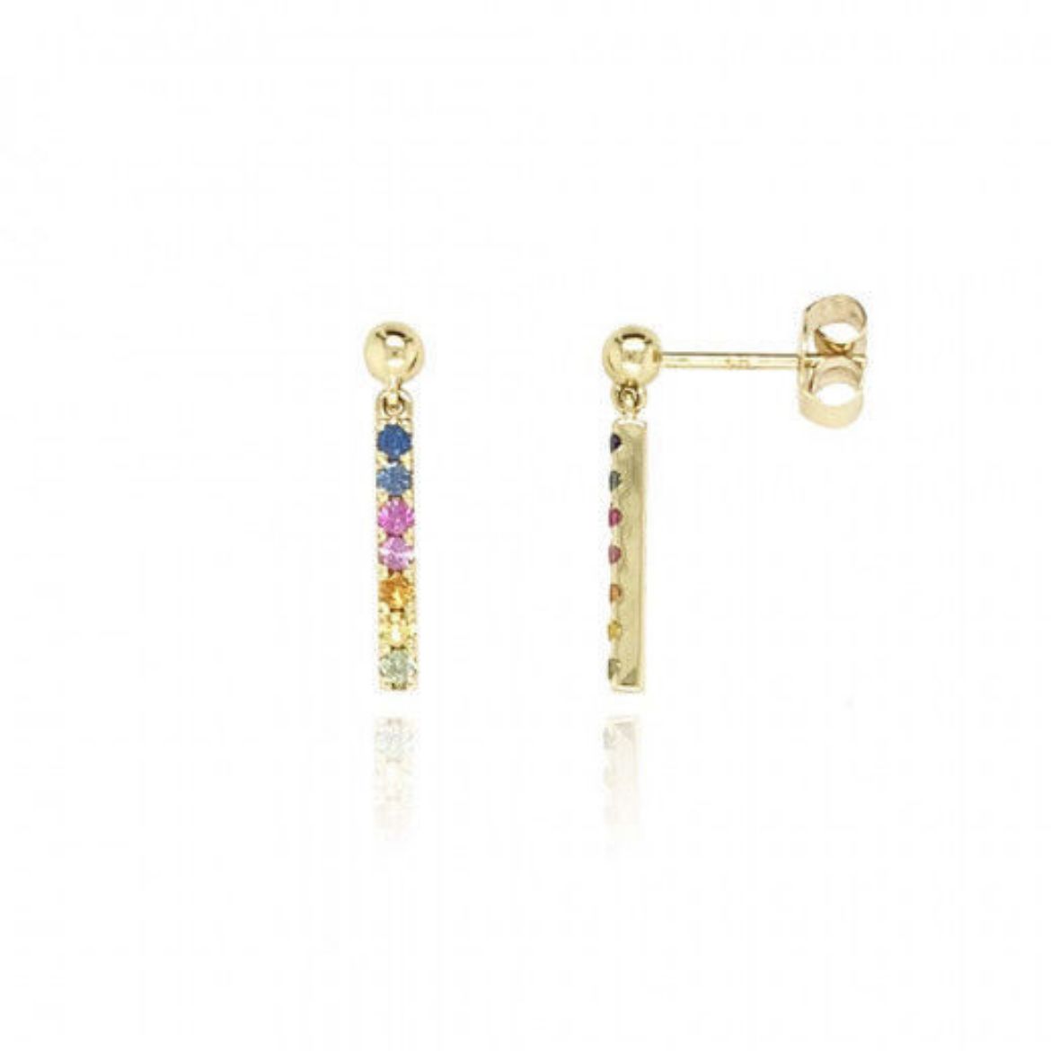 Picture of 9ct Yellow Gold Multi Sapphire Earrings