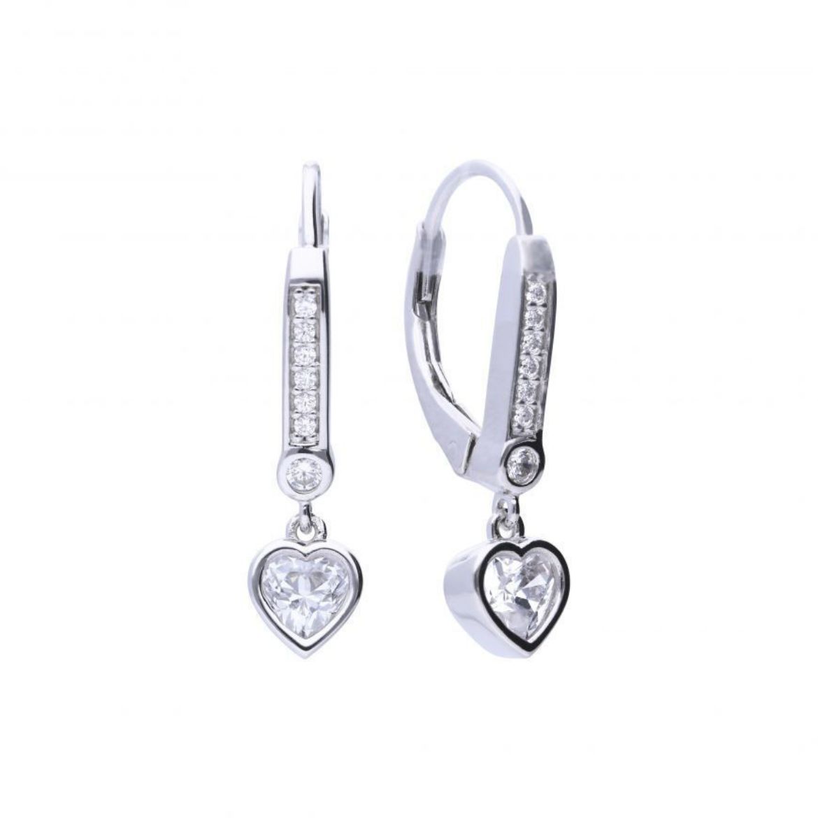Picture of Heart Pave Hoop Earrings