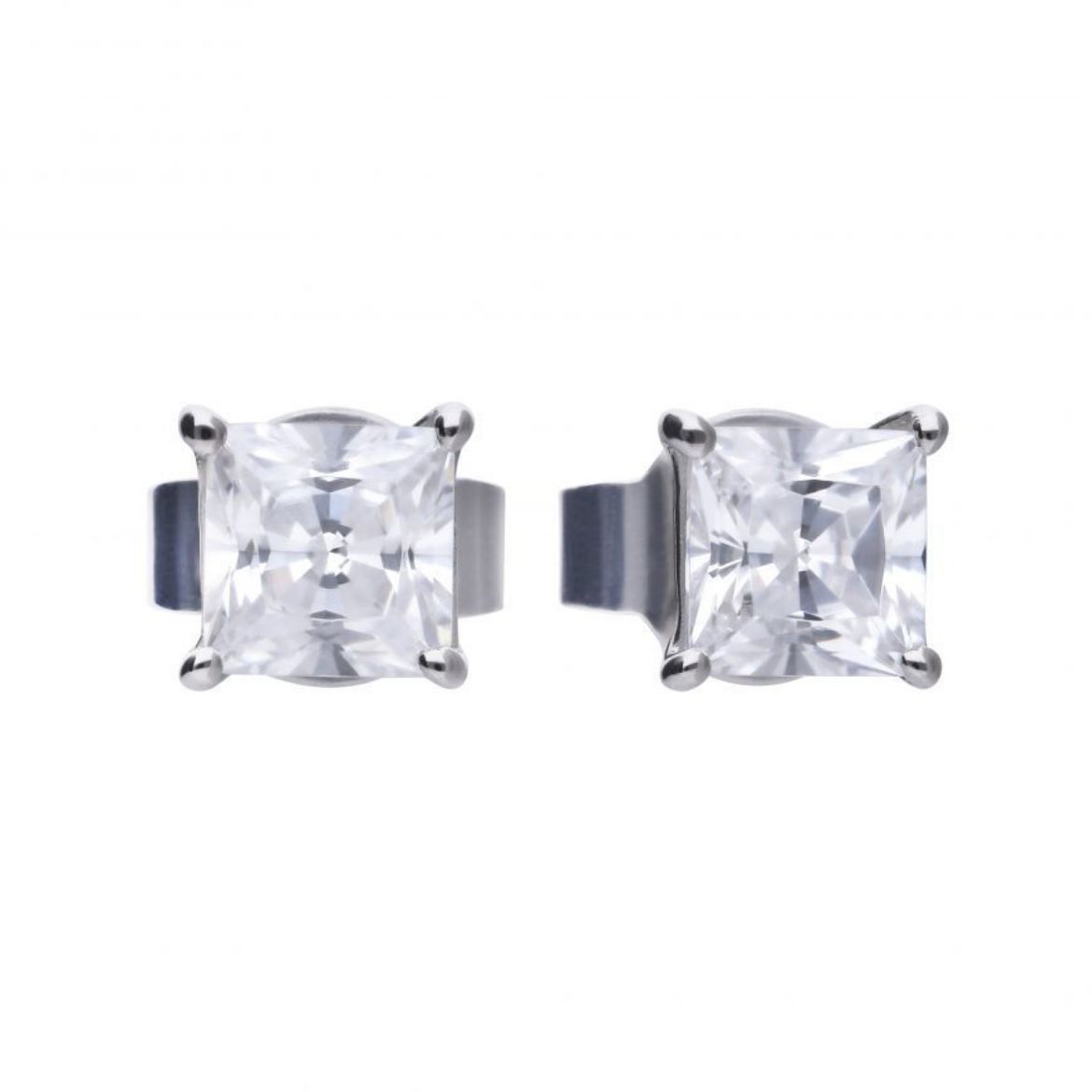 Picture of Princess Cut Cubic Zirconia Stud Earrings