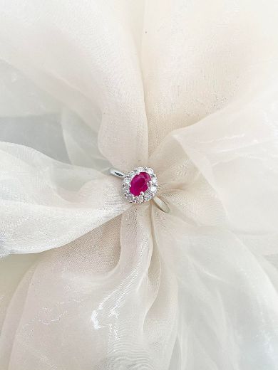 Picture of 9ct White Gold Ruby and Diamond Ring