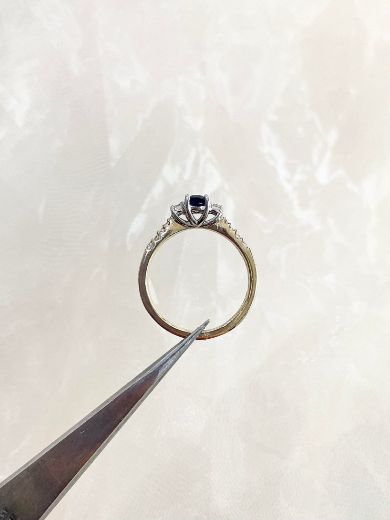 Picture of 9ct Yellow Gold Sapphire and Diamond Ring