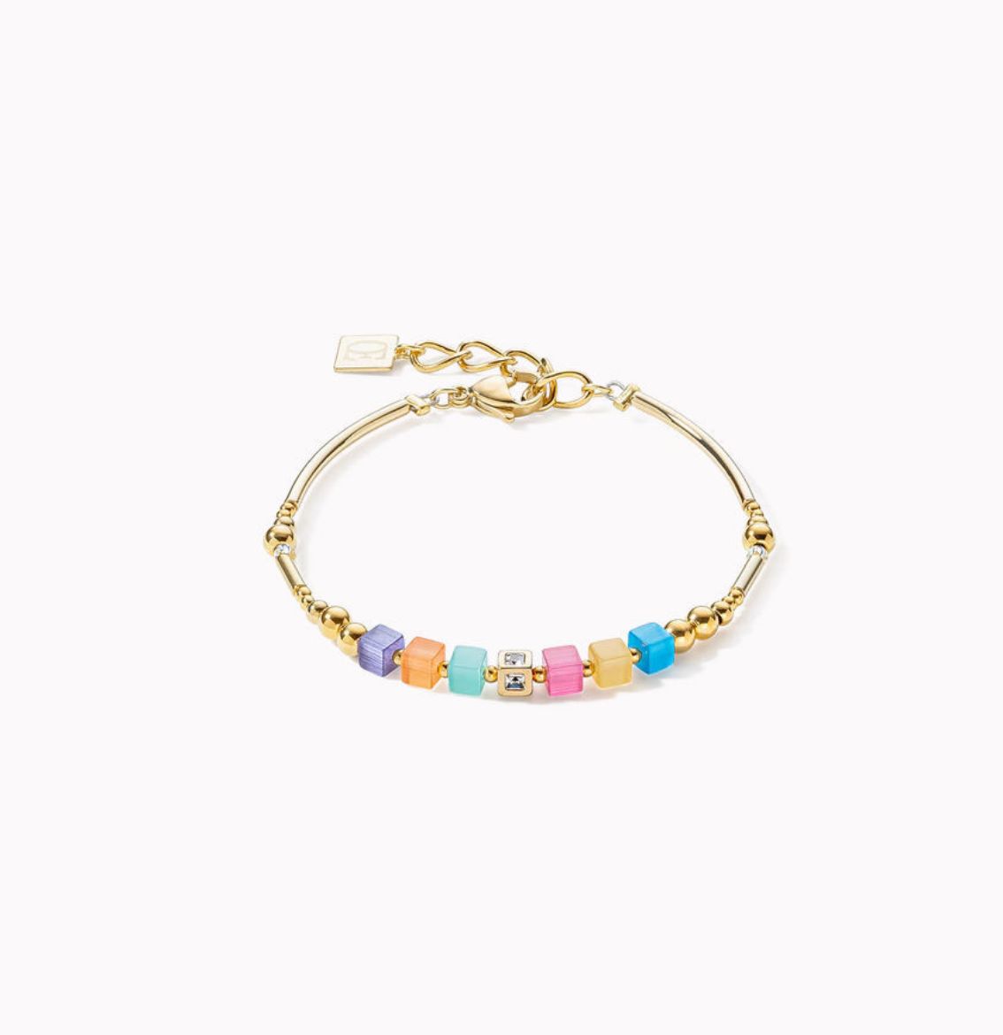 Picture of Brilliant Square Layer Bracelet Gold Multicoloured