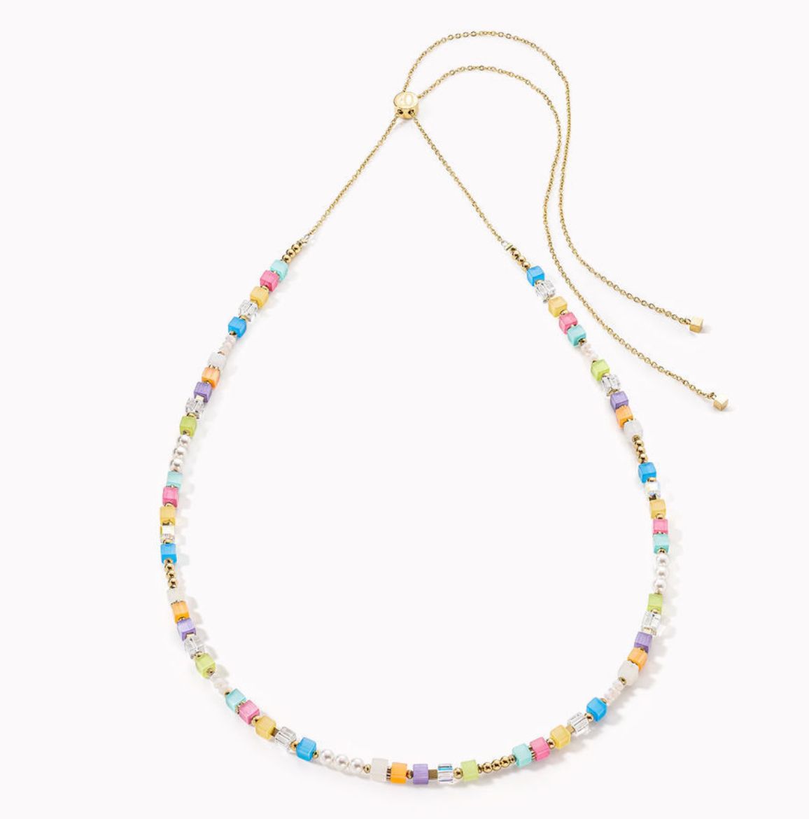 Picture of Summer Breeze Slider Closure Gold And Multicoloured Necklace