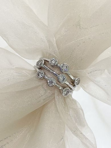 Picture of 18ct White Gold Diamond Bubble Ring