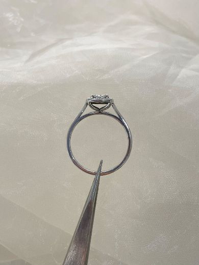 Picture of Platinum Cushion Shaped Diamond Cluster Ring