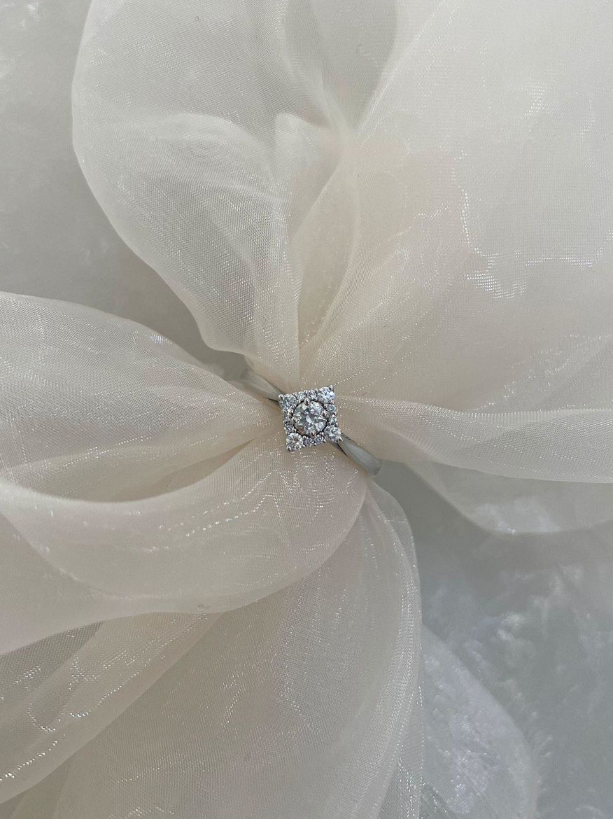 Picture of 9ct White Gold Diamond Halo Ring