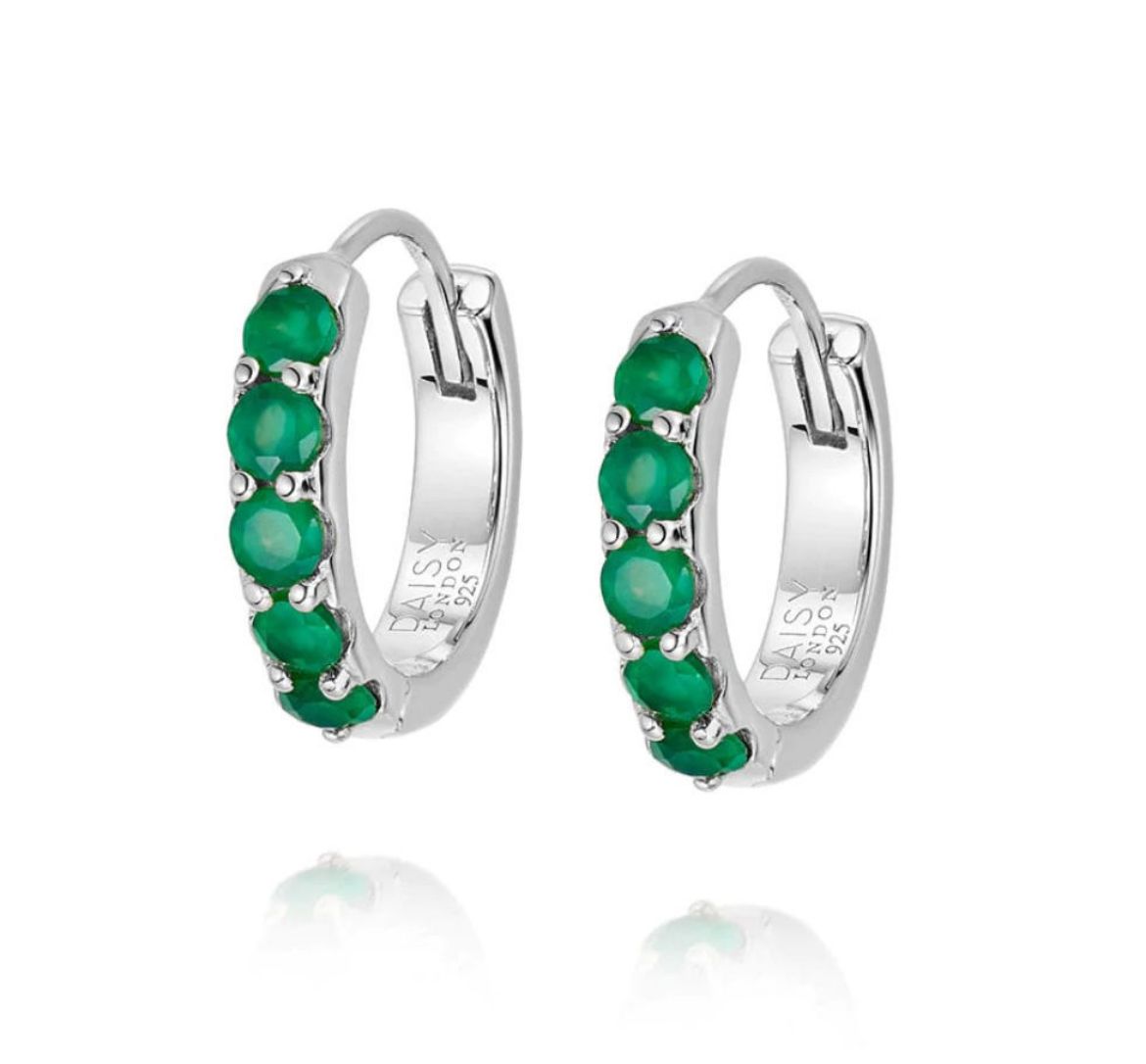 Picture of Beloved Green Onyx Huggie Earrings