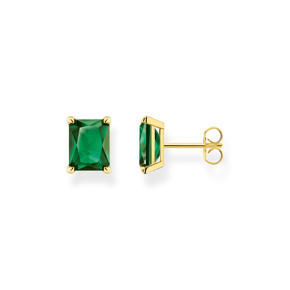 Picture of Rainbow Heritage Green Ear Studs in Gold