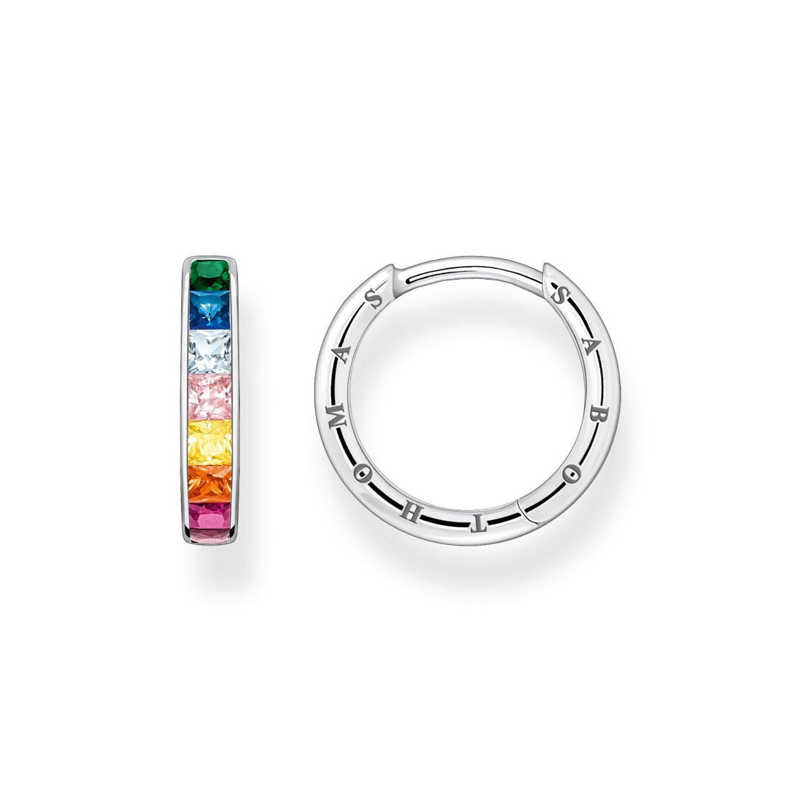 Picture of Rainbow Heritage Colourful Pave Hoop Earrings