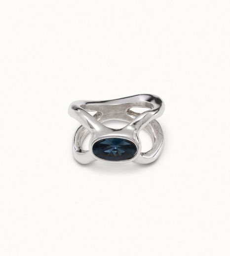 Picture of Anillo Guardian Silver Ring With Blue Crystal