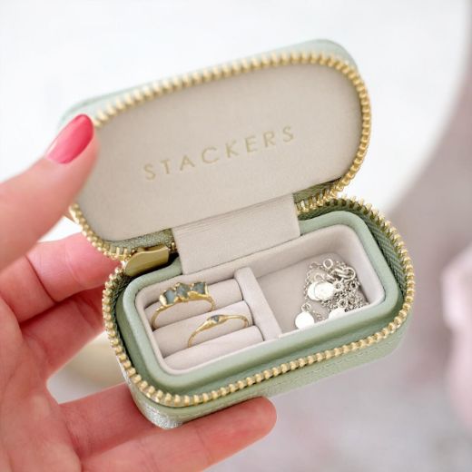 Picture of Sage Green Petite Zipped Jewellery Box