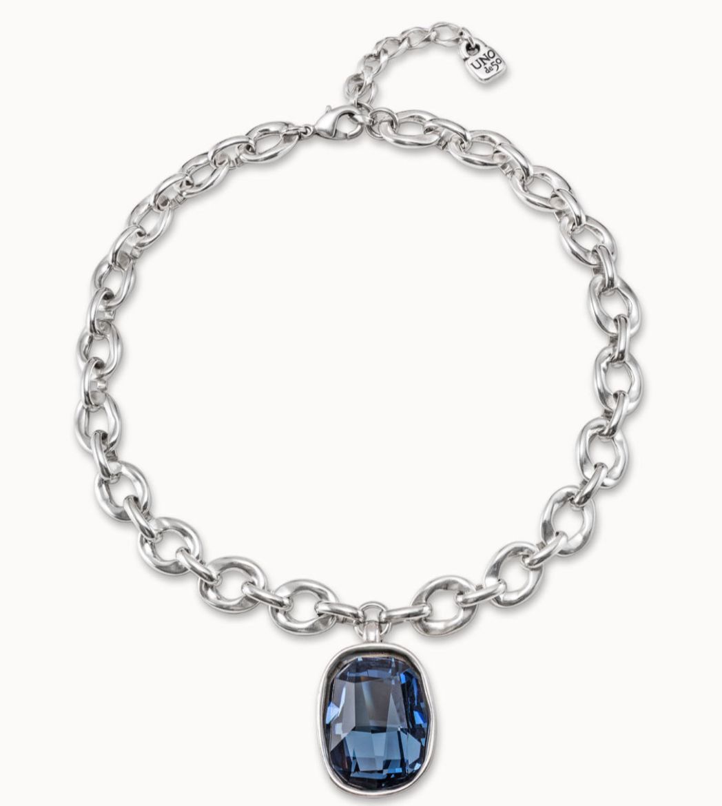 Picture of Light It Up Silver Necklace with Blue Crystal
